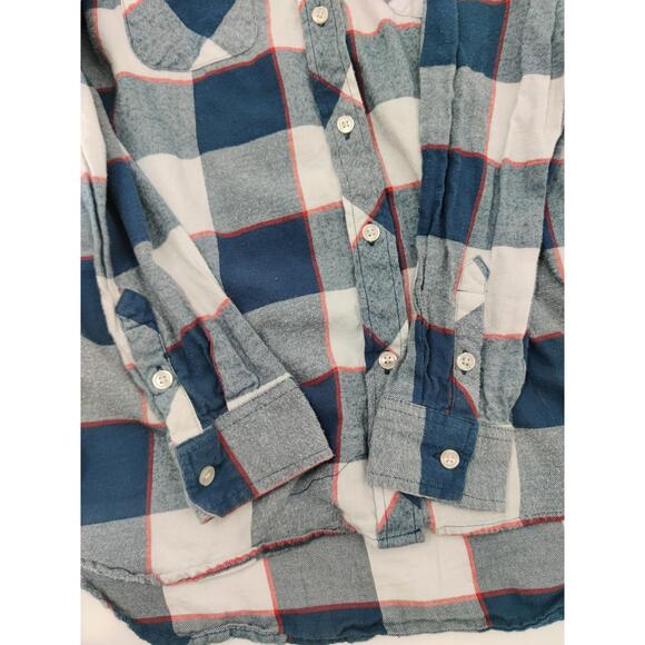 Levis Shirt Womens Size Small Blue White Red Plaid Button Up Long‎ Sleeve Chest - Picture 12 of 12